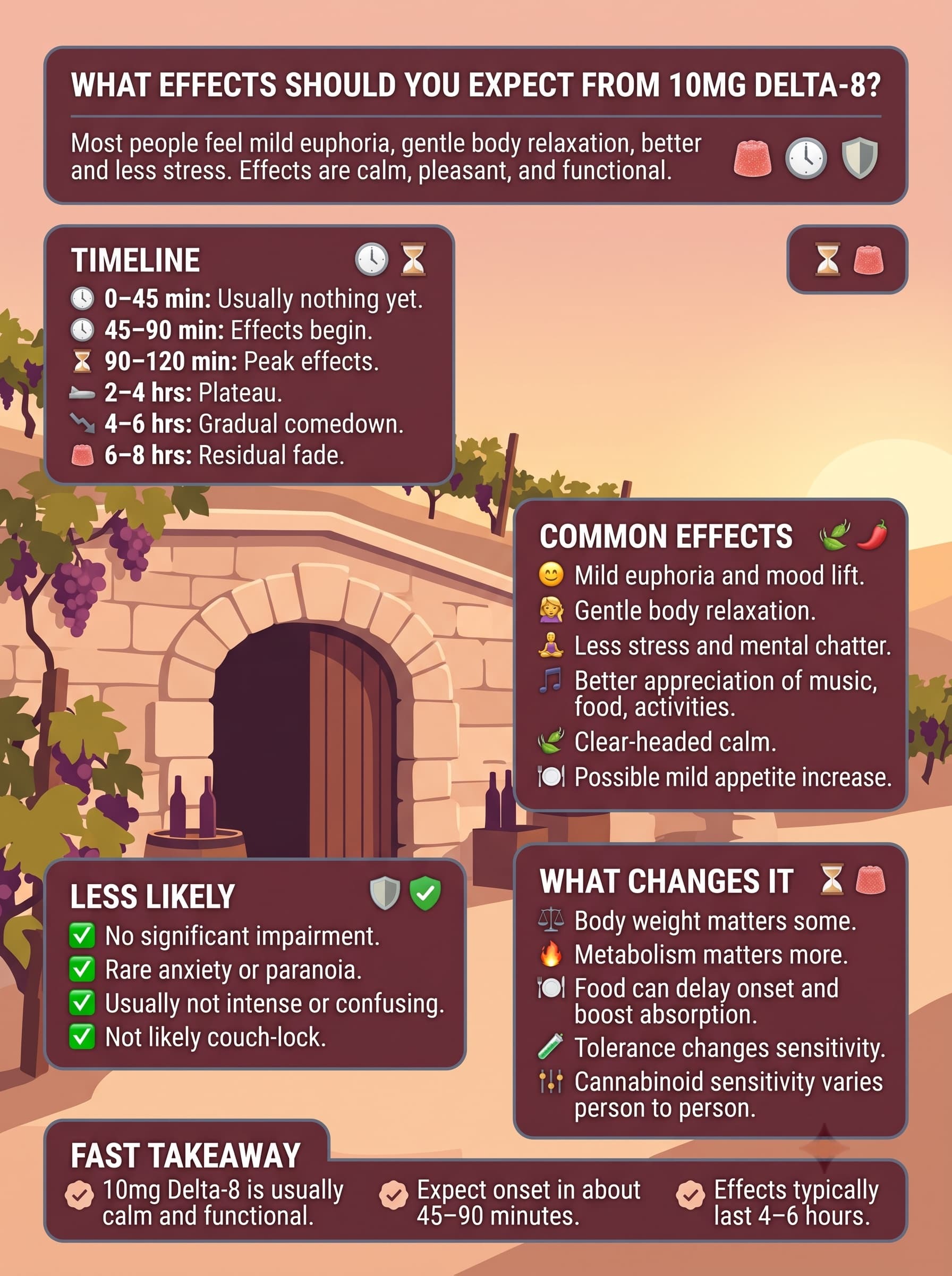 infographic for What Effects Should You Expect from 10mg Delta-8?
