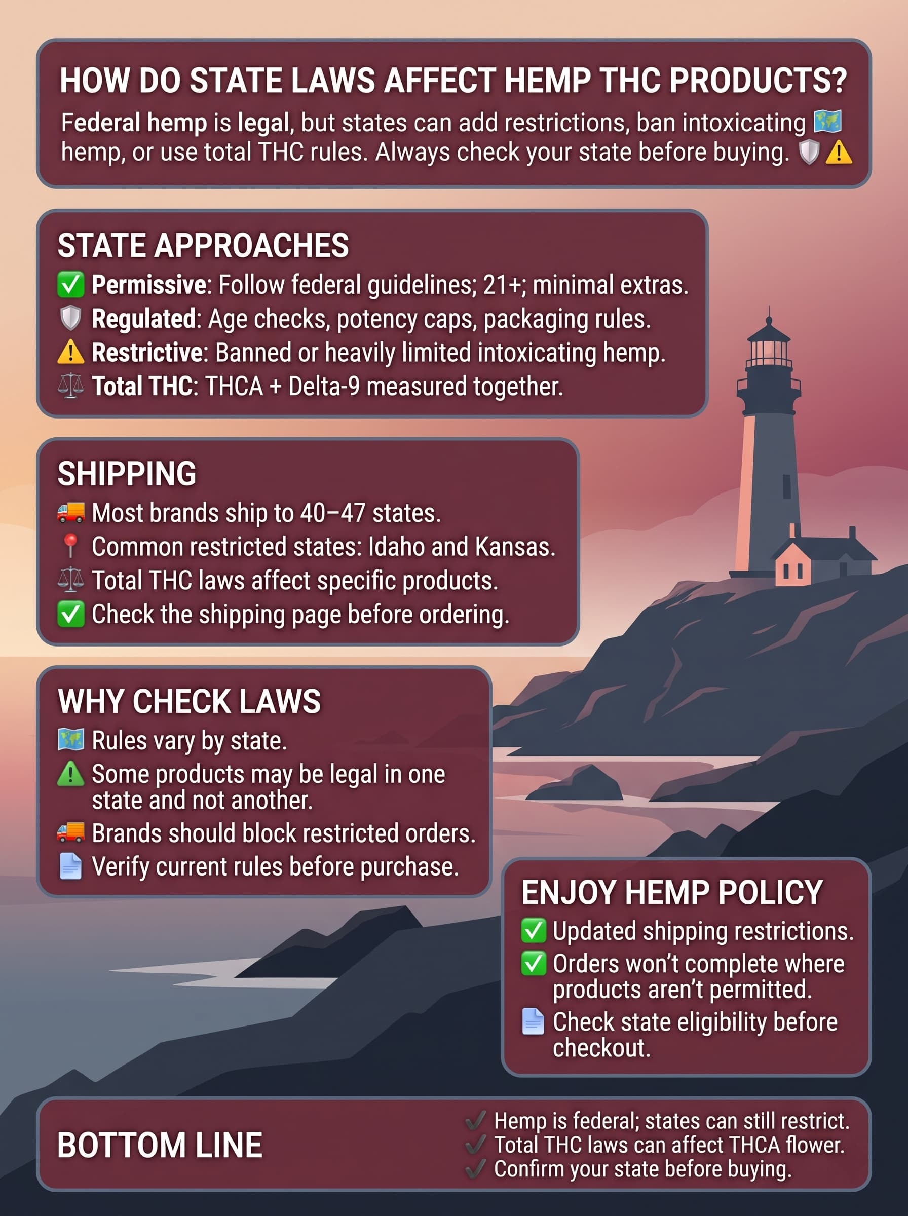infographic for How Do State Laws Affect Hemp THC Products?