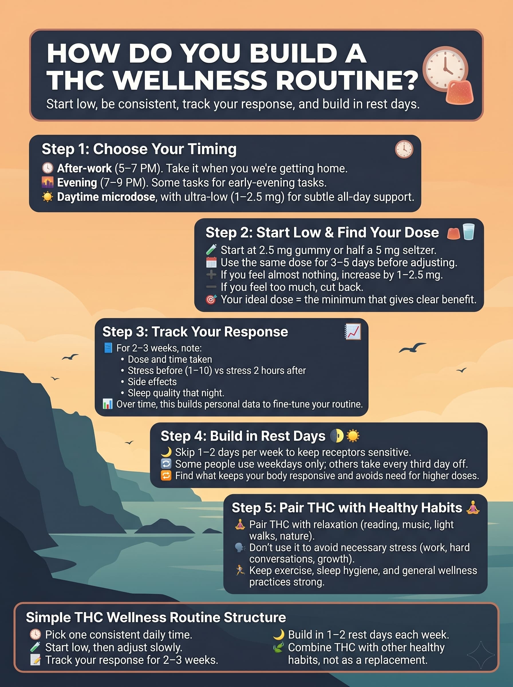 infographic for How Do You Build a THC Wellness Routine