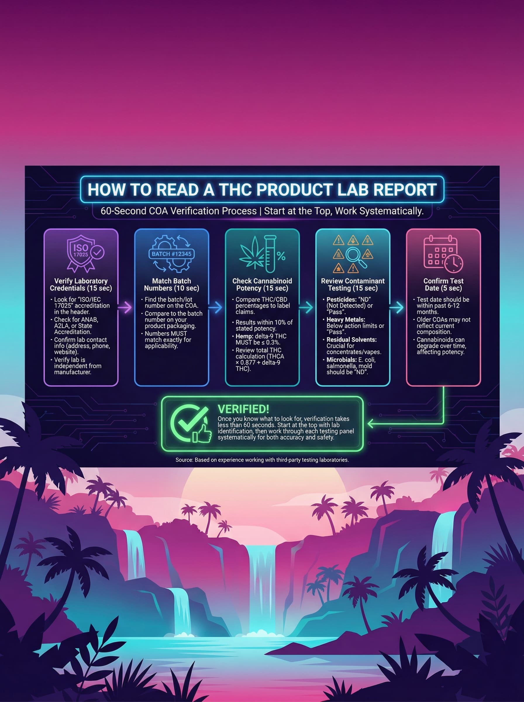 infographic for How Do You Read a THC Product Lab Report