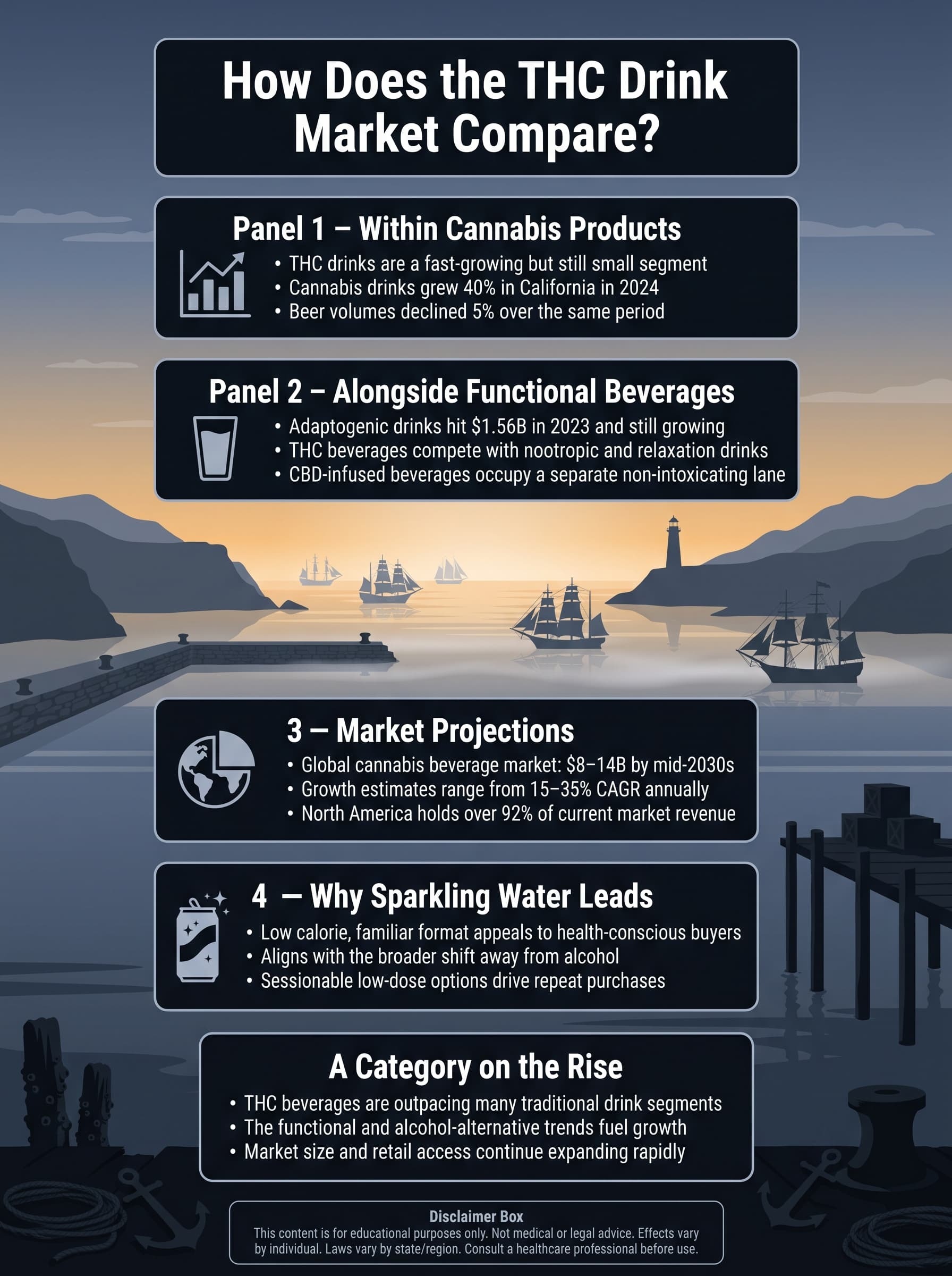 infographic for How Does the THC Drink Market Compare to Other Categories?