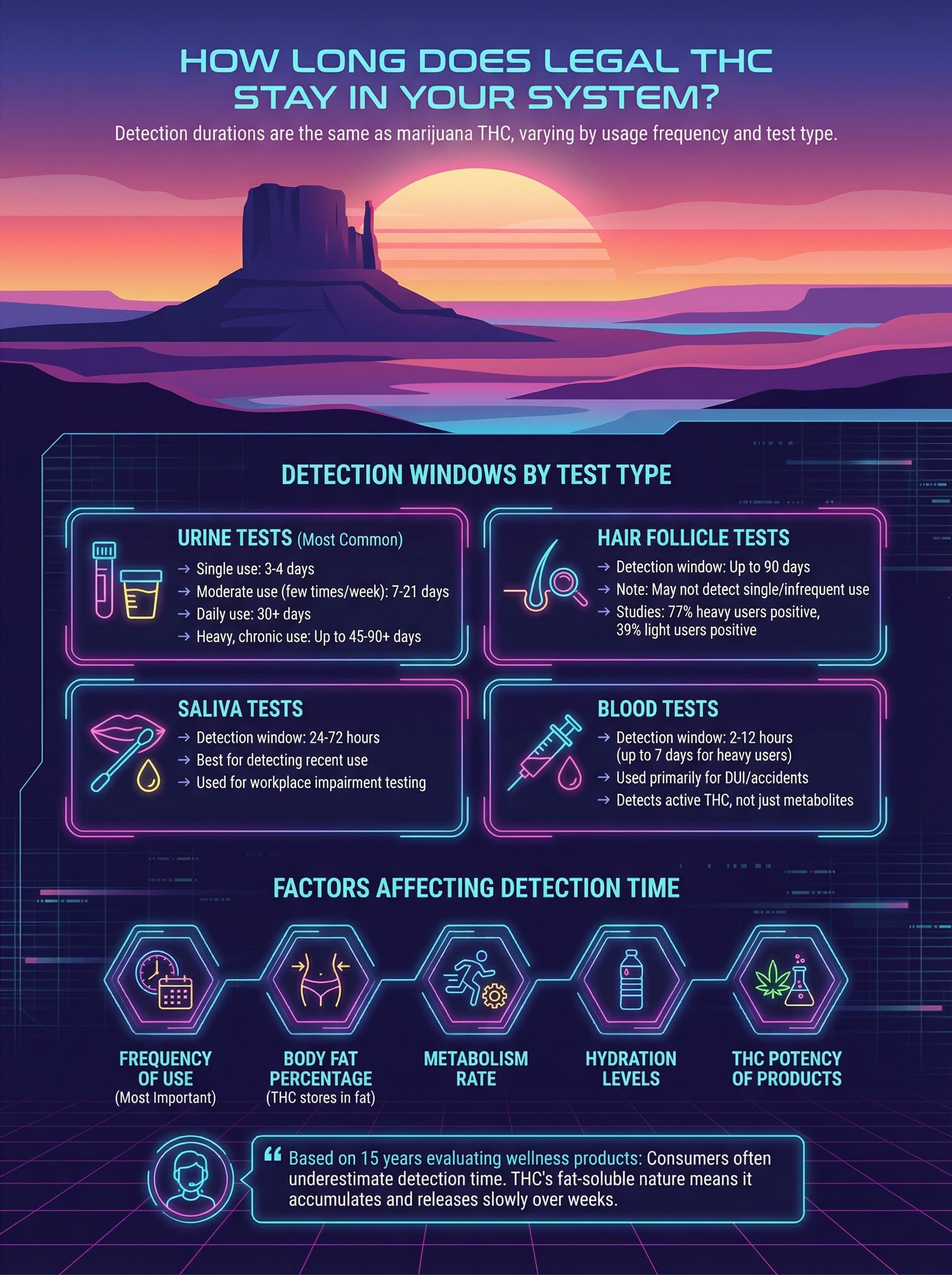 infographic for How Long Does Legal THC Stay in Your System