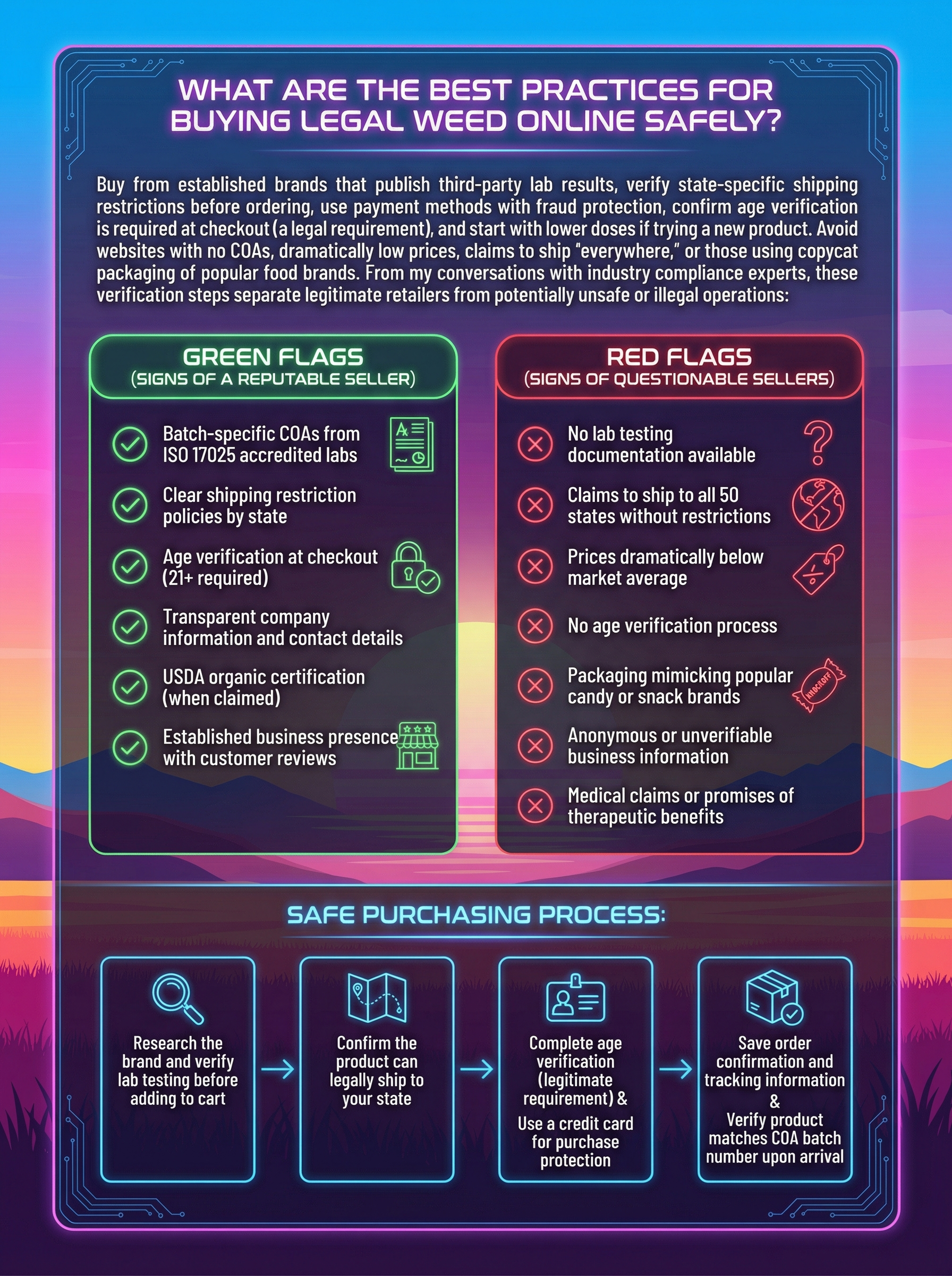infographic for What Are the Best Practices for Buying Legal Weed Online Safely