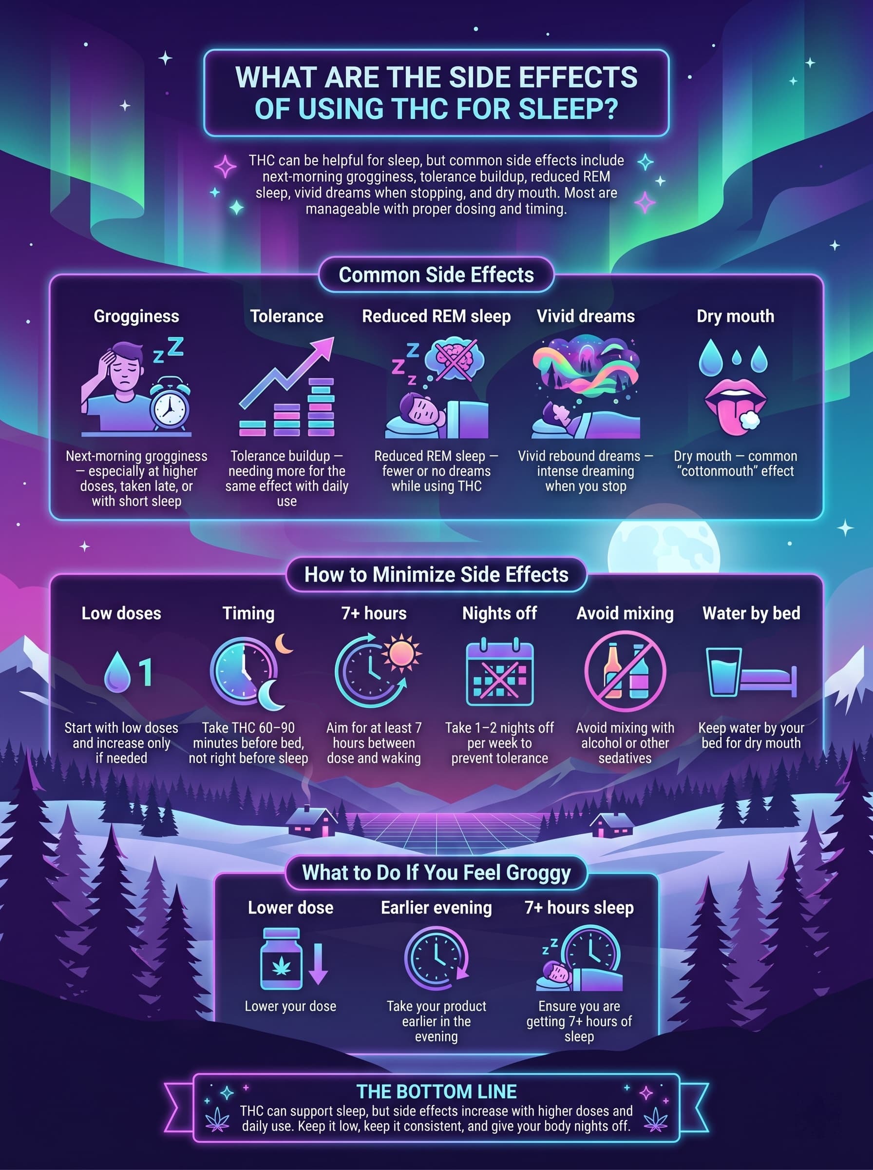 infographic for What Are the Side Effects of Using THC for Sleep