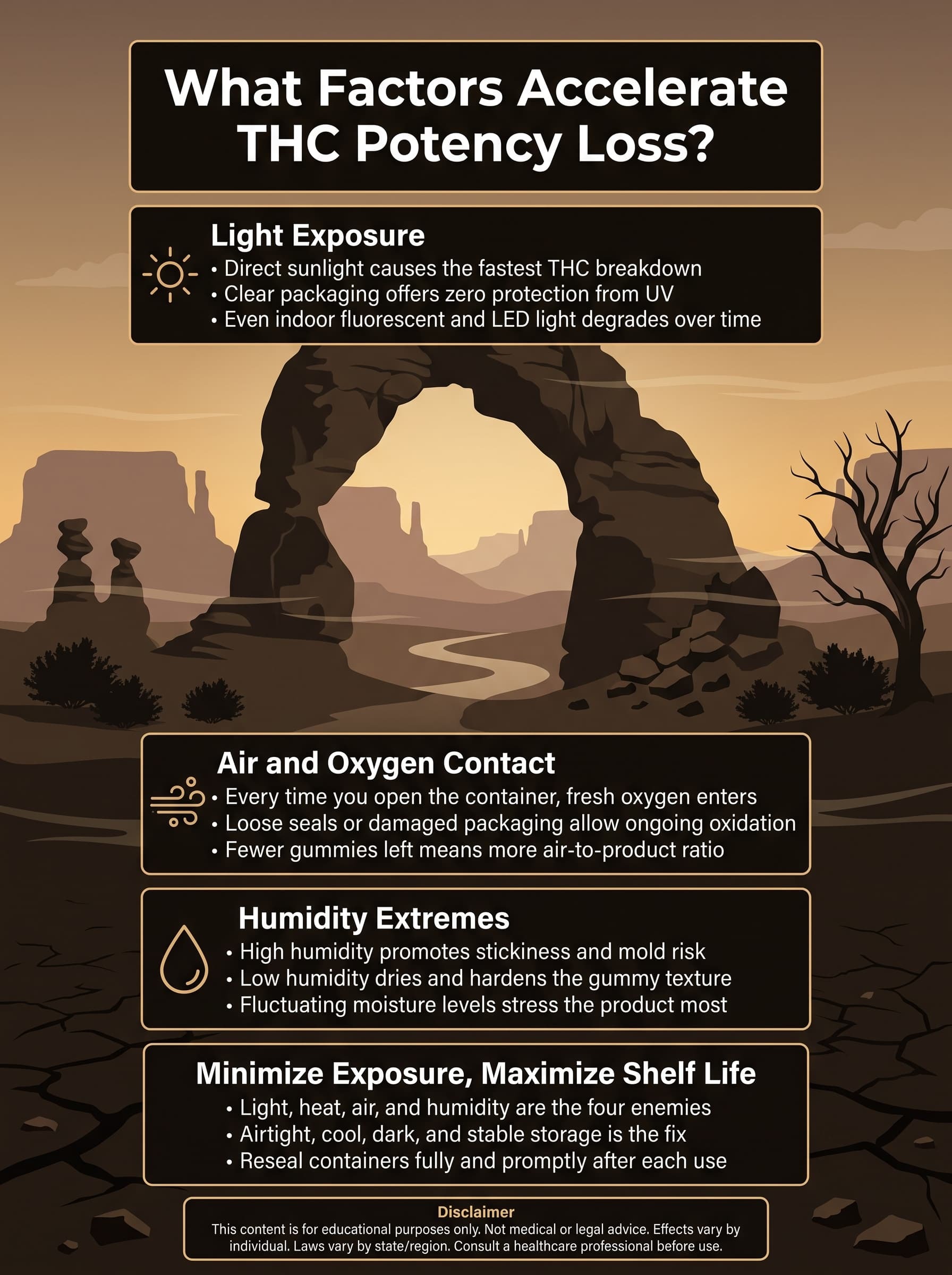 infographic for What Factors Accelerate Potency Loss?