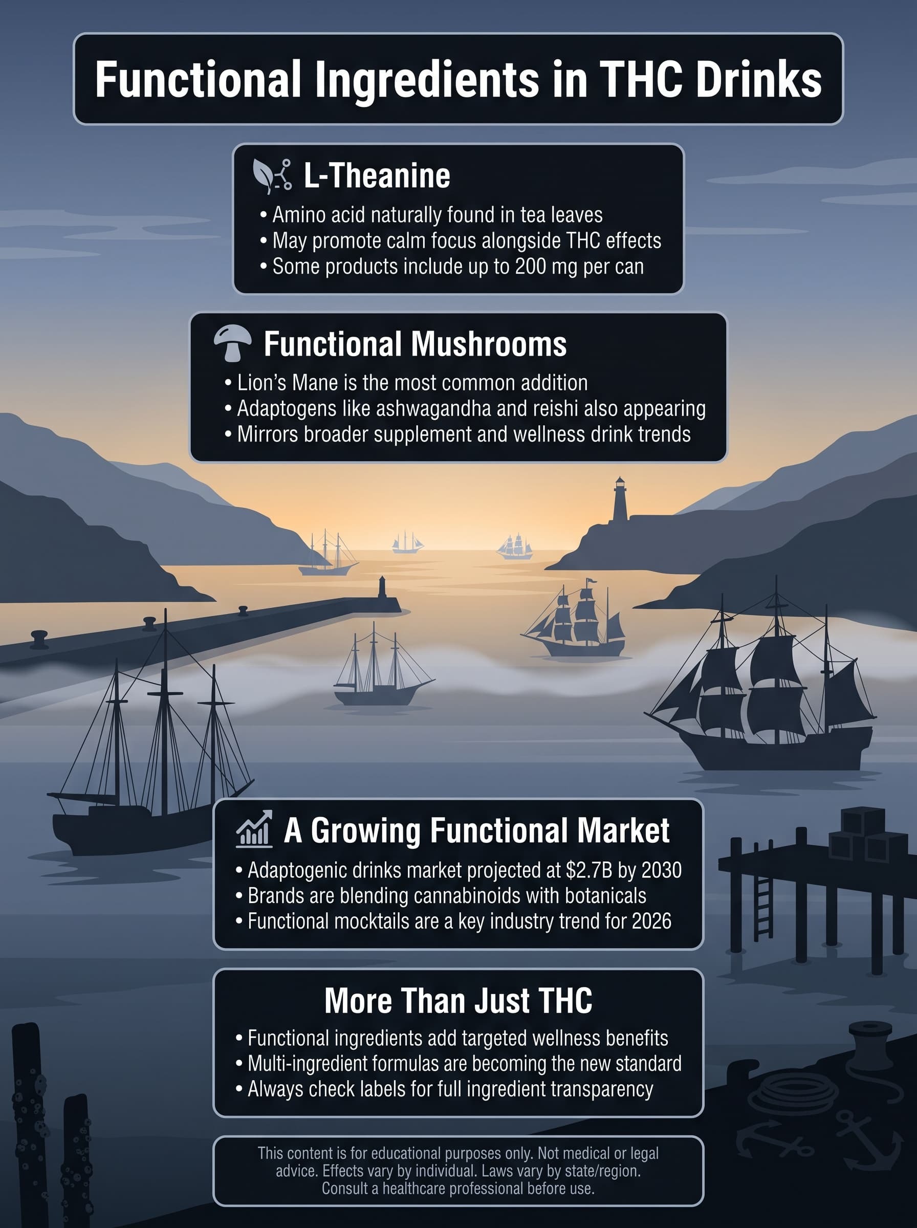 infographic for What Functional Ingredients Are Appearing in THC Drinks?