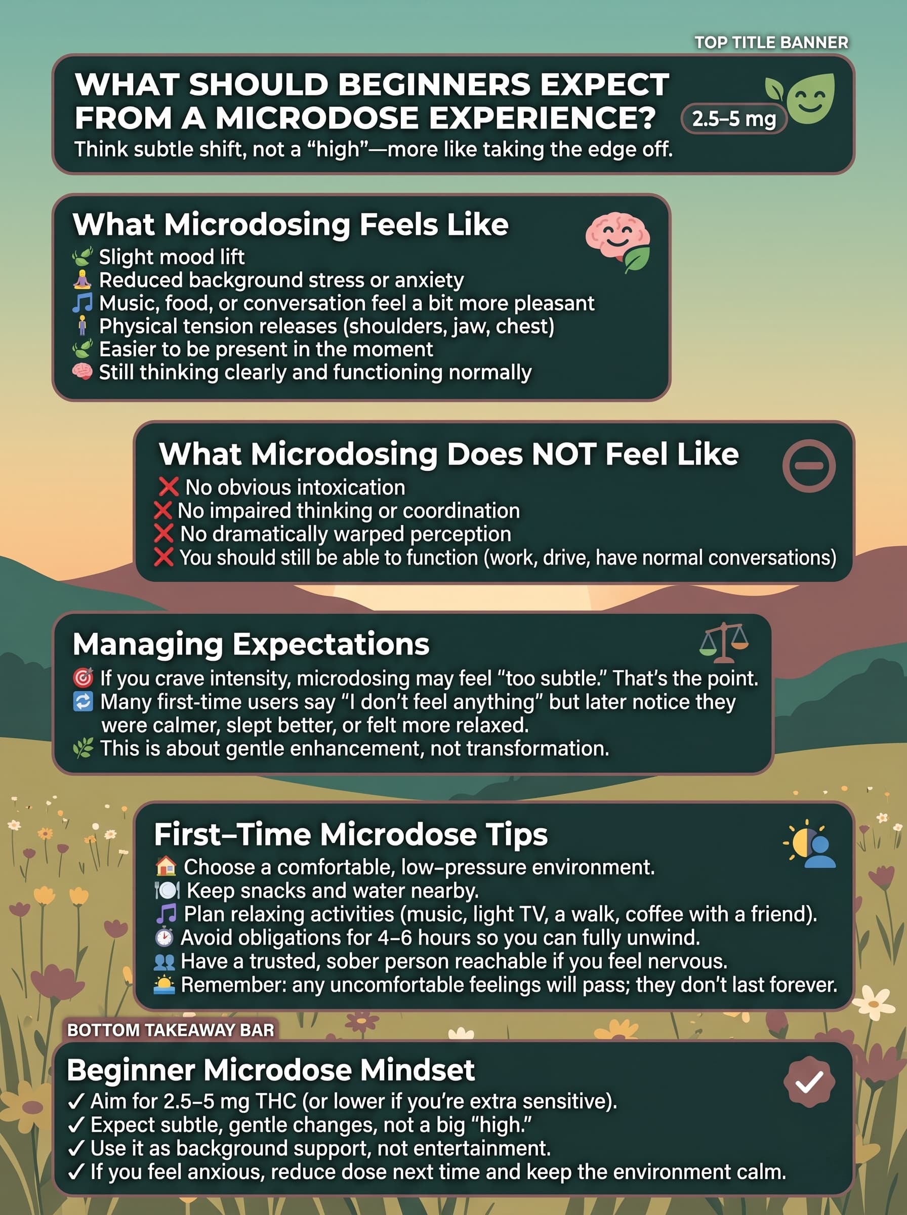 infographic for What Should Beginners Expect From a Microdose Experience