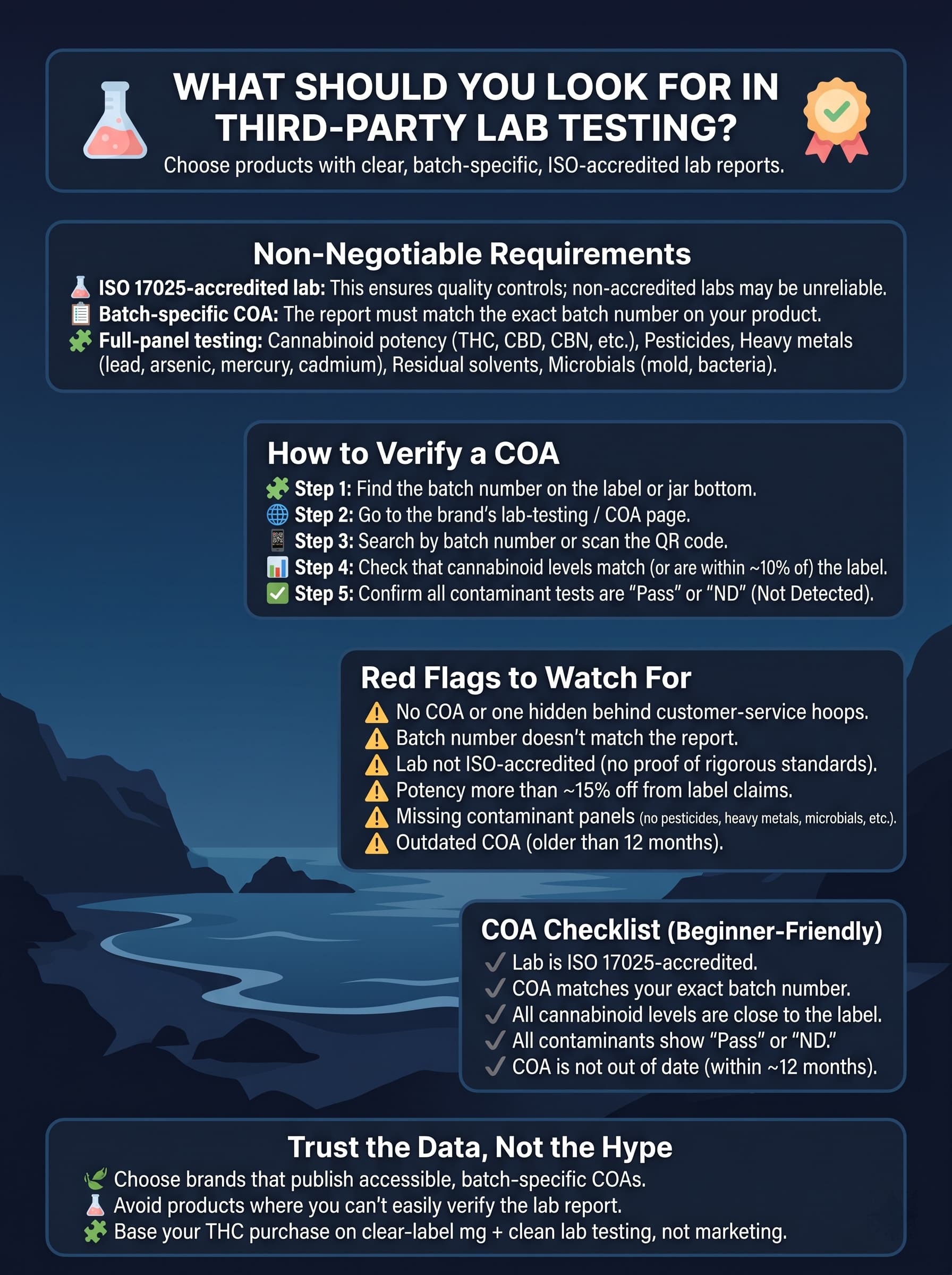 infographic for What Should You Look for in Third-Party Lab Testing