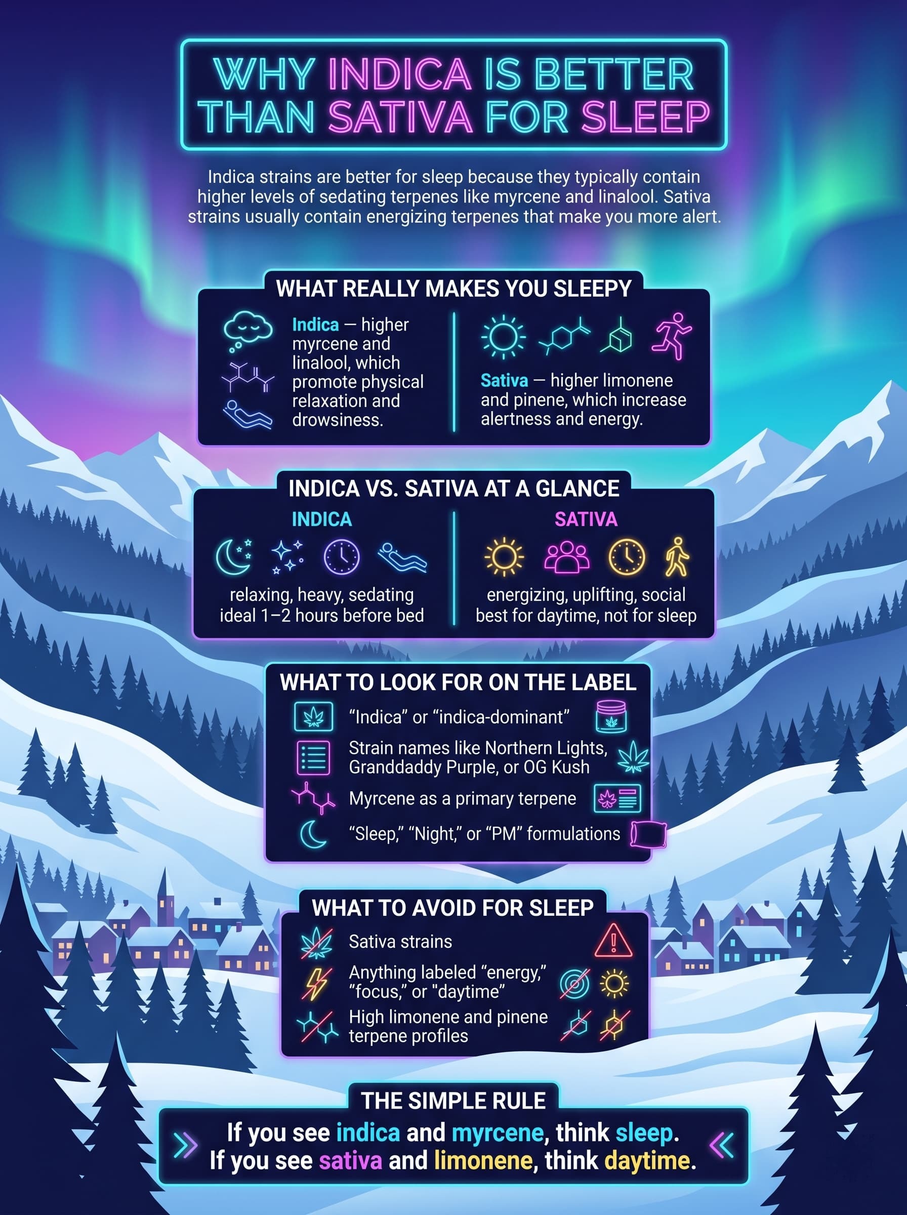infographic for Why Is Indica Better Than Sativa for Sleep