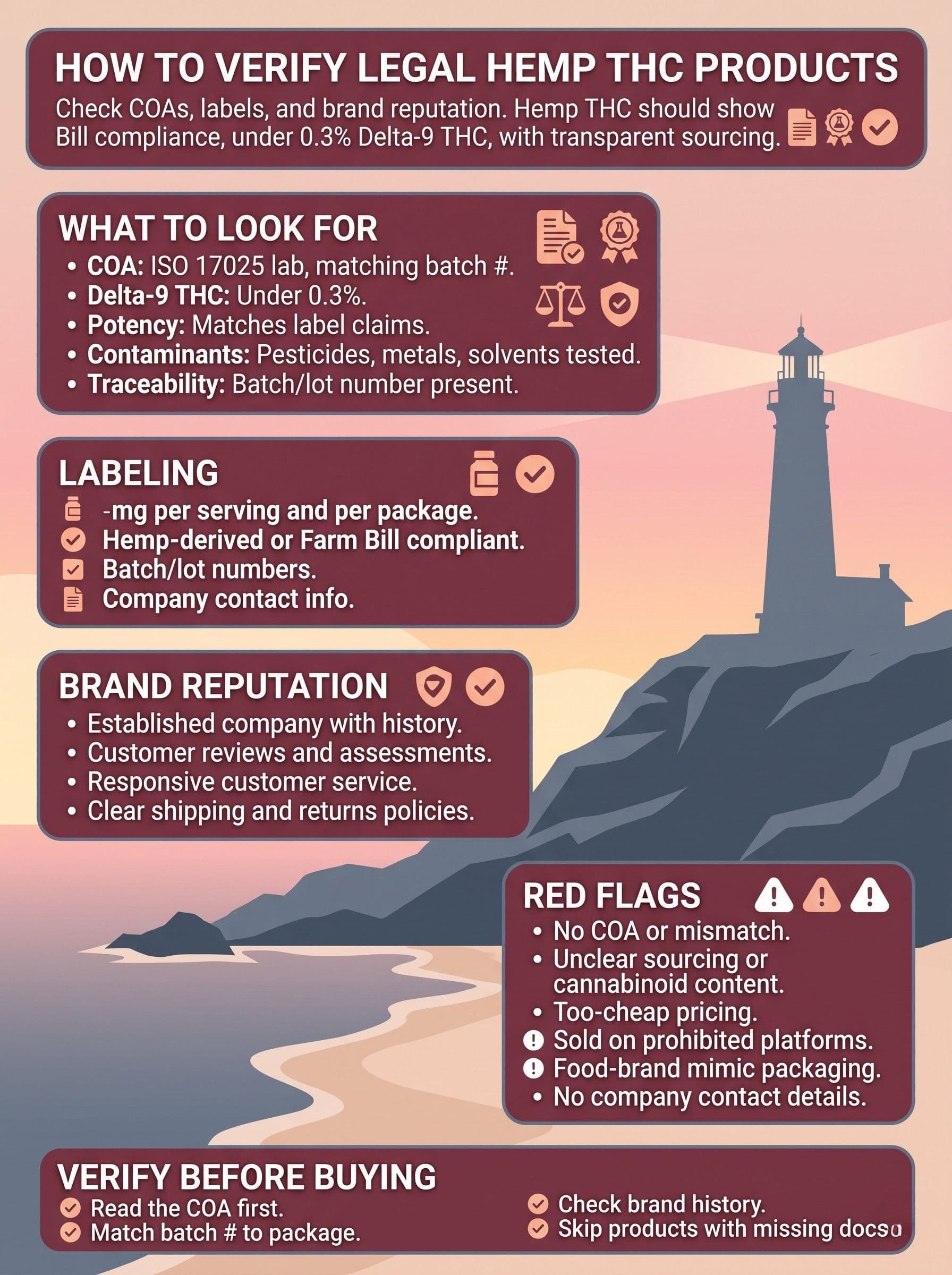 infohgraphic for How to Verify Legal Hemp THC Products