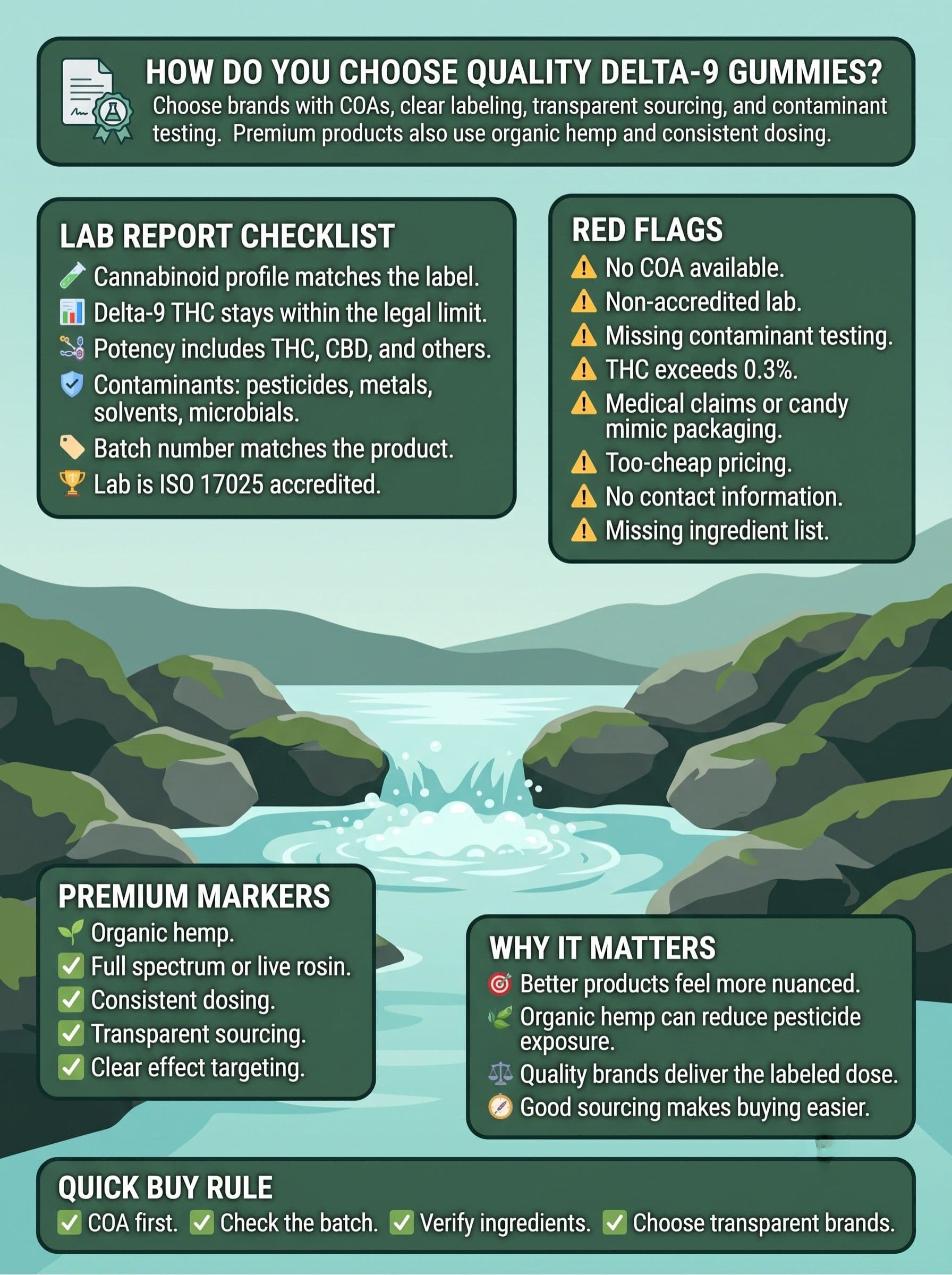 infographic for How Do You Choose Quality Delta-9 Gummies?